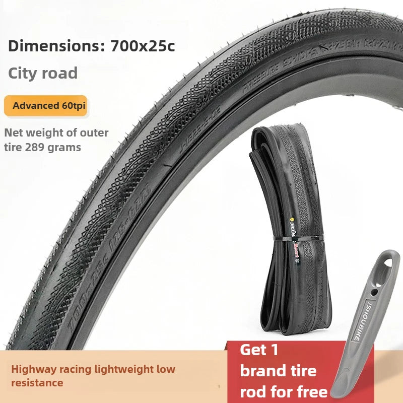 JILUER Folding Tire for Mountain and Road Bikes  27.5" Puncture-Resistant, 29" & 700c Sizes, Ultralight with Yellow Sidewalls