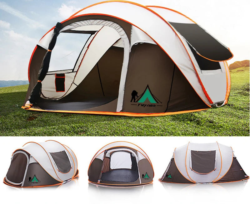 2-4Persons Throw Tent Automatic Waterproof Large Space Family Outdoor Camping Portable Tourist Self-driving BBQ Equipment