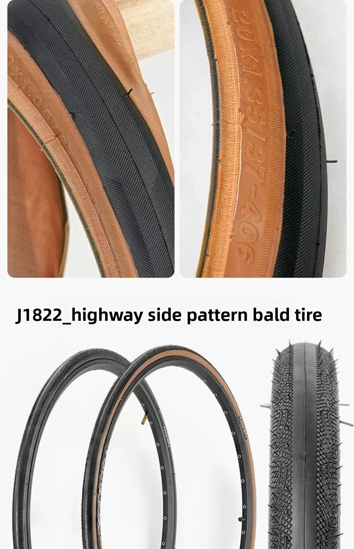 JILUER Folding Tire for Mountain and Road Bikes  27.5" Puncture-Resistant, 29" & 700c Sizes, Ultralight with Yellow Sidewalls