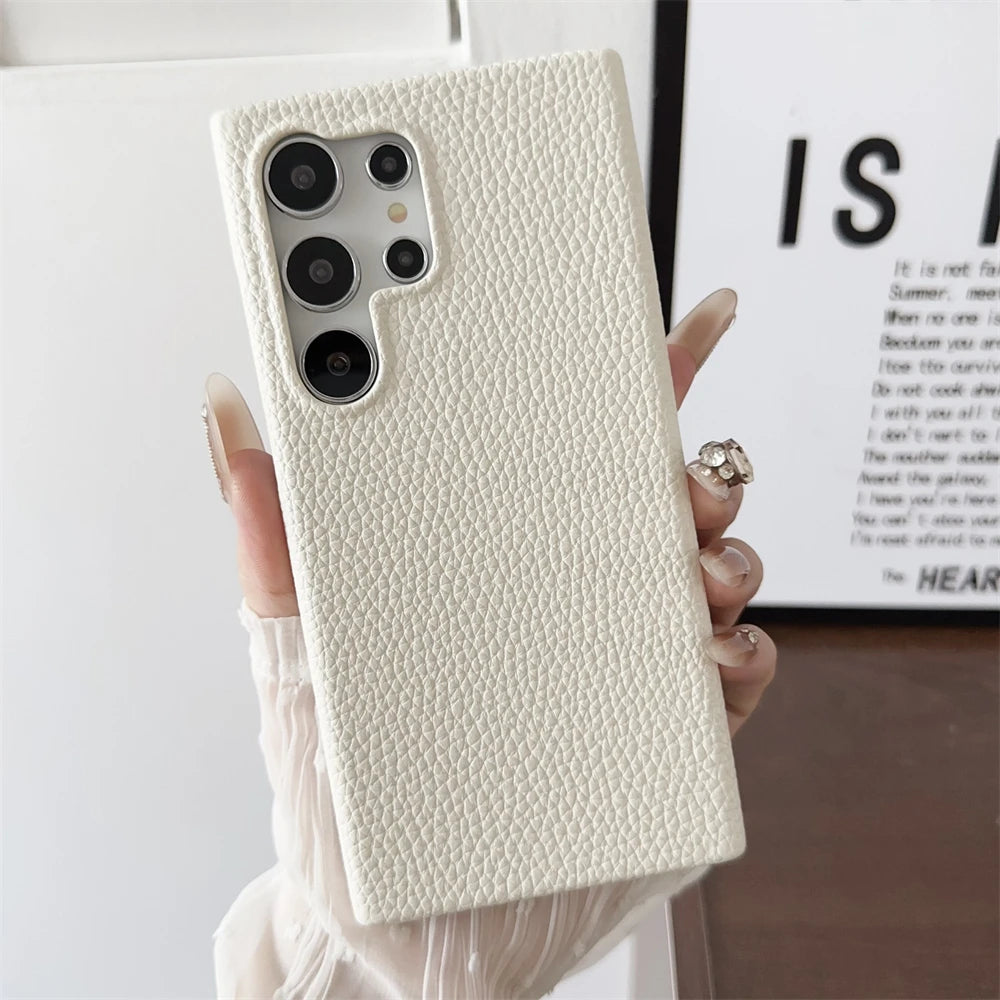 Luxury Lambskin Leather Phone Case For Samsung S22 Plus S23FE S24 Ultra A55 A35 A25 A15 A54 A34 A24 A14 A53 A33 A13 A22 PU Cover