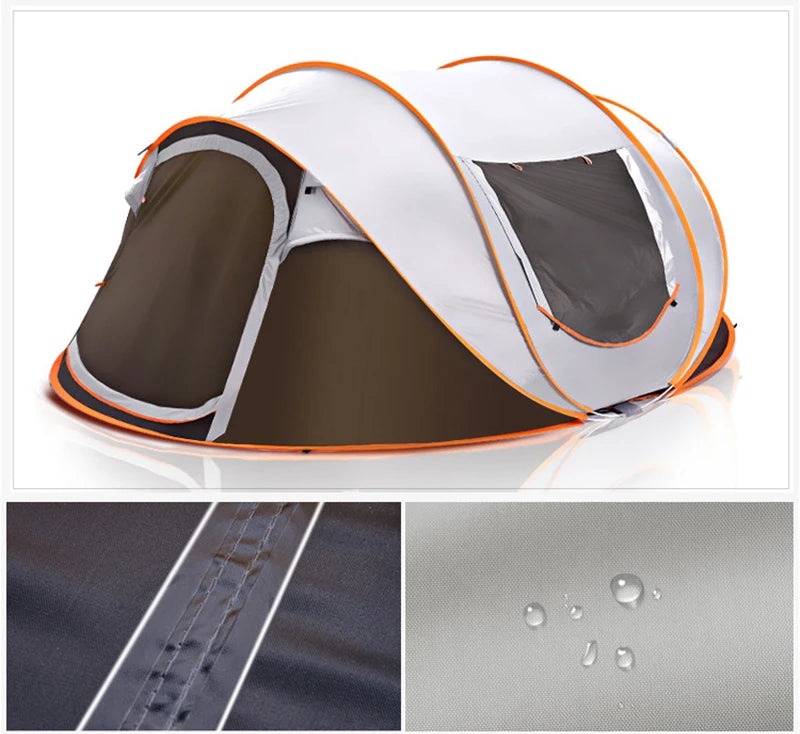 2-4Persons Throw Tent Automatic Waterproof Large Space Family Outdoor Camping Portable Tourist Self-driving BBQ Equipment
