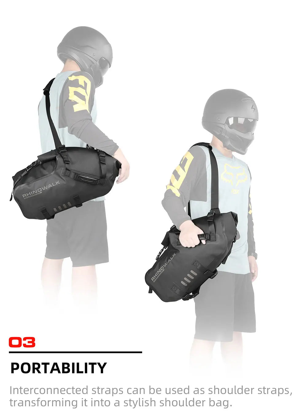 Rhinowalk Motorcycle Side Bag 2PC 100% Waterproof 18L/28L/48L Motorbike Saddle Bag Motor Pannier Bag Saddle Bags Travel Luggage