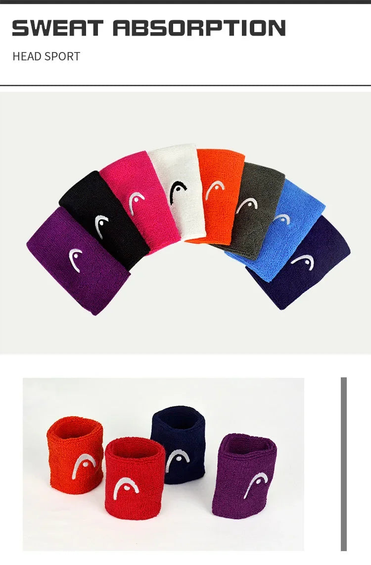 Original HEAD Tennis Wristband Badminton Sport Wristband Cotton Comfortable Sweat Wiping Non Slip Wristband