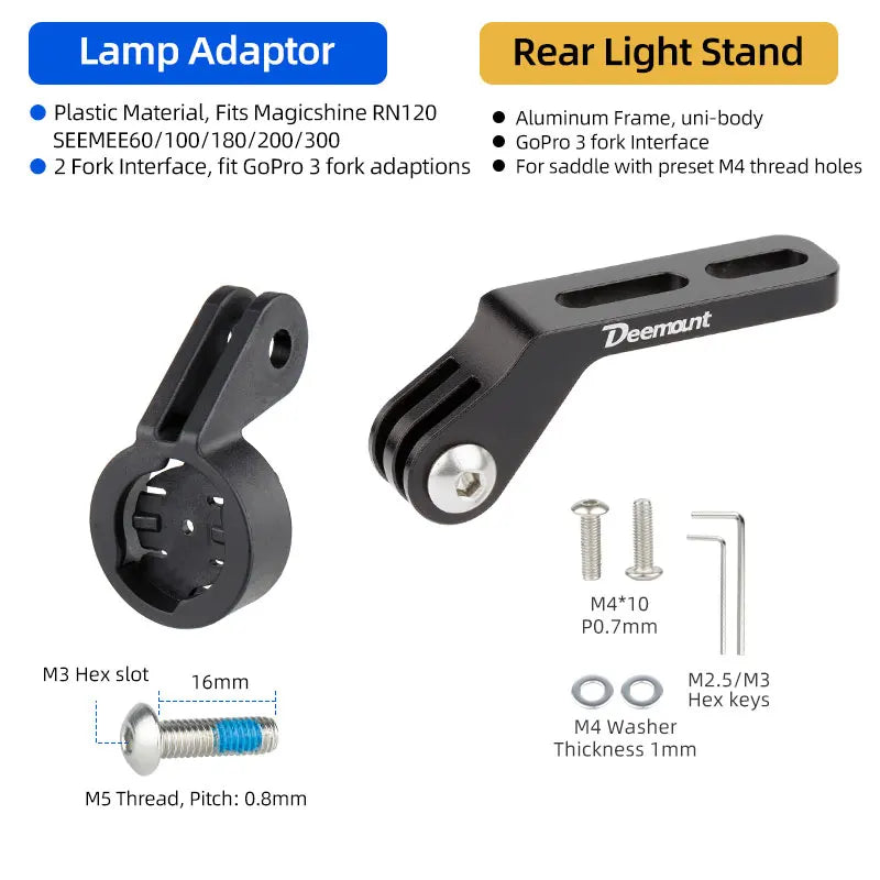 Bicycle Saddle Rail Rear Light Bracket Seatpost Mount Stand For Magicshine RN120 SEEMEE60 100 180 200 300 Lamp Extension Holder