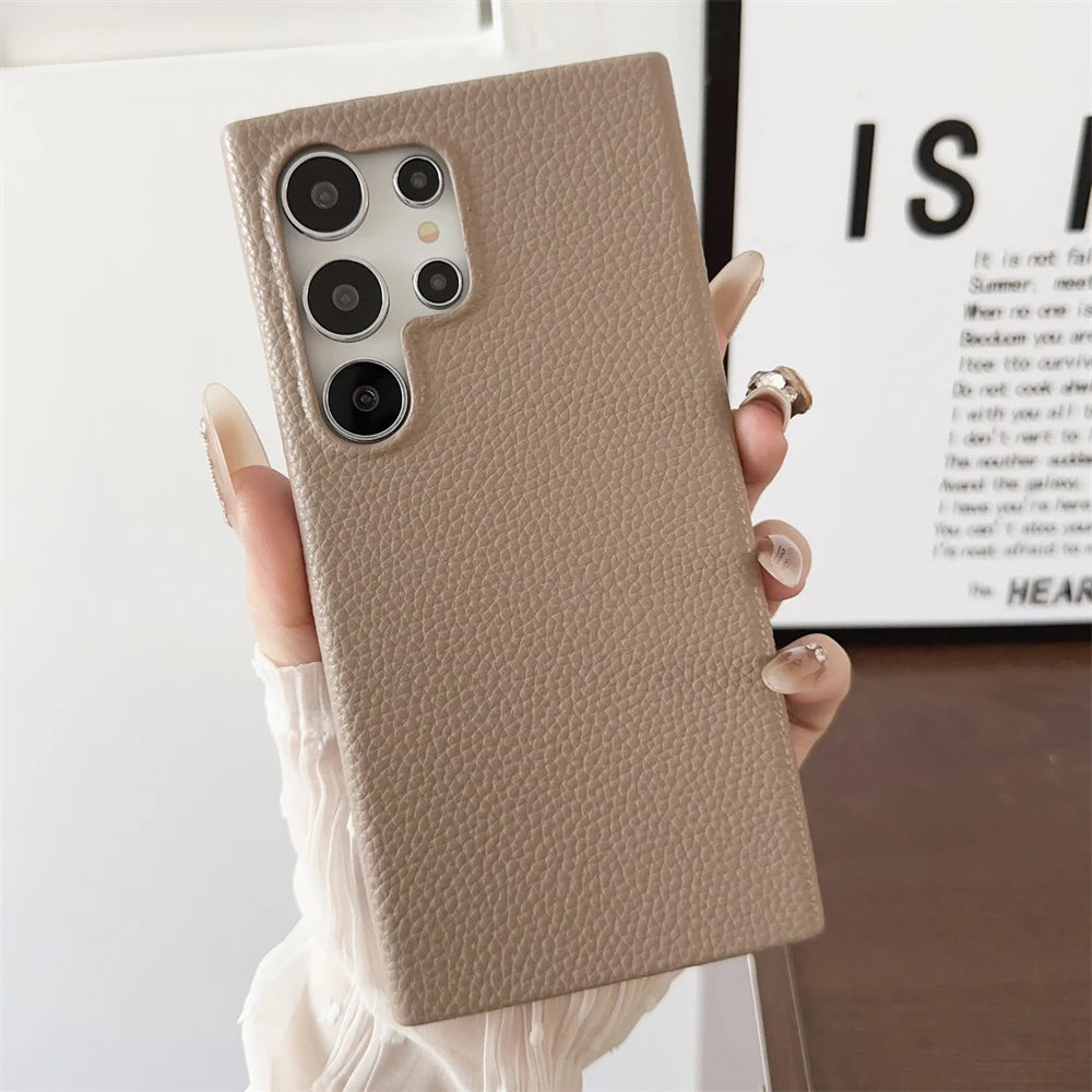 Luxury Lambskin Leather Phone Case For Samsung S22 Plus S23FE S24 Ultra A55 A35 A25 A15 A54 A34 A24 A14 A53 A33 A13 A22 PU Cover