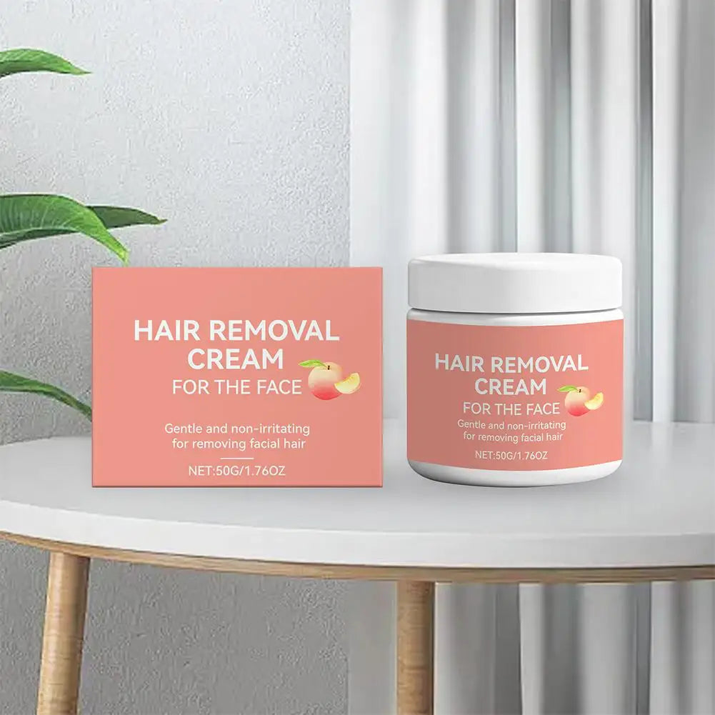 Facial Hair Removal Cream, Natural Aloe Vera Quick Gentle Fast-Acting Hair Remover Cream for Face & Lip, Moisturizing & Soothing