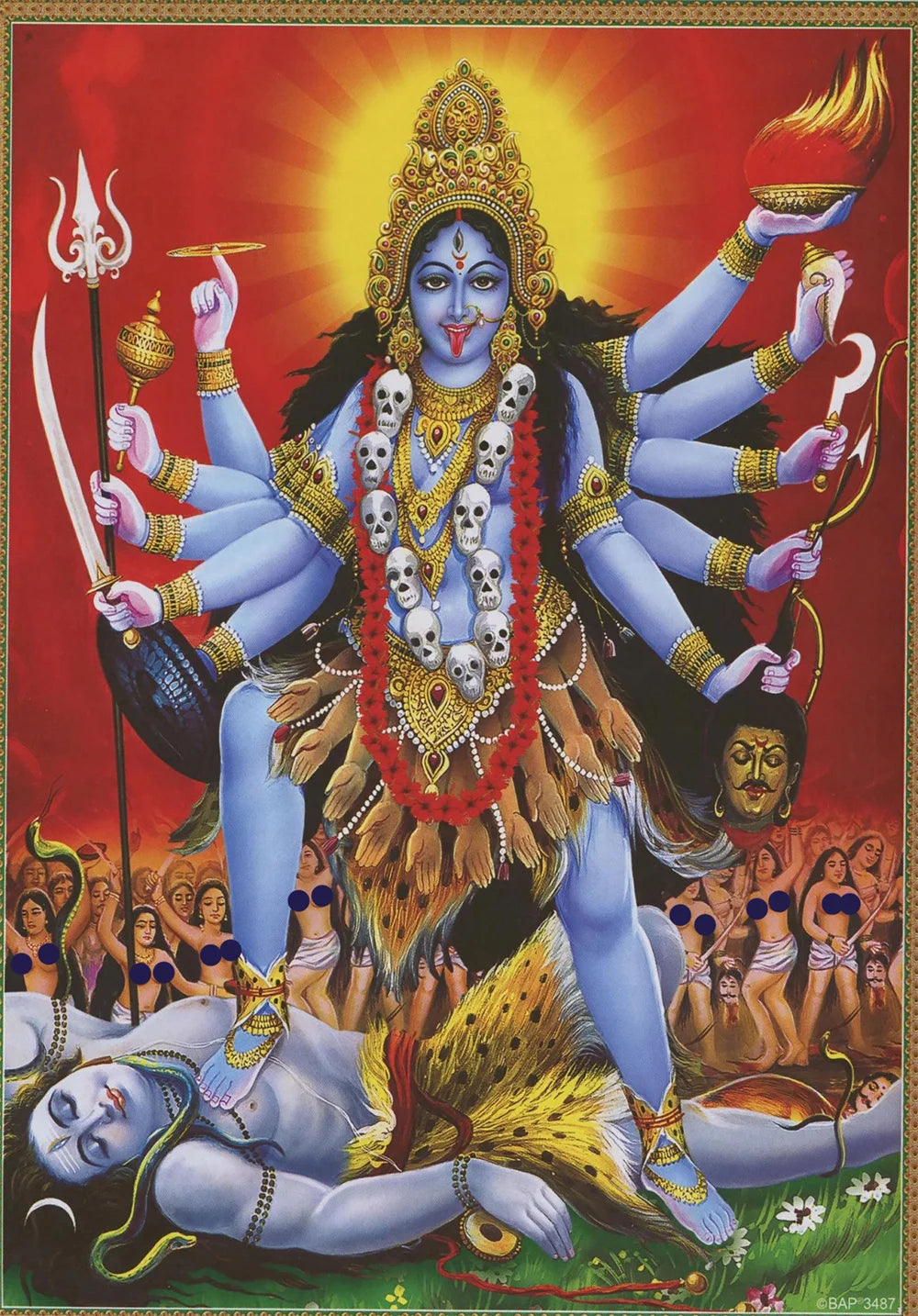 Hindu Goddess Wall Art Kali Mahavidya Poster Tantric Shakti Devi Canvas Painting Home Living Room Decoration Painting
