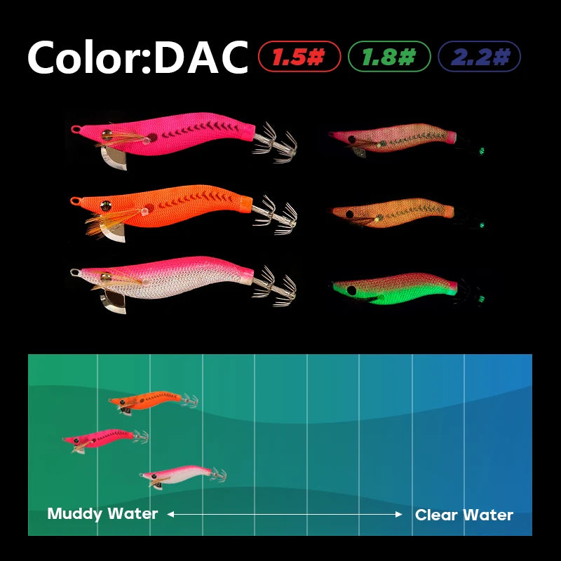 LETOYO mini squid lure 1.5-2.2# Luminous squid jig Artificial bait Cuttlefish squid bait Webfoot Octopus fishing lures