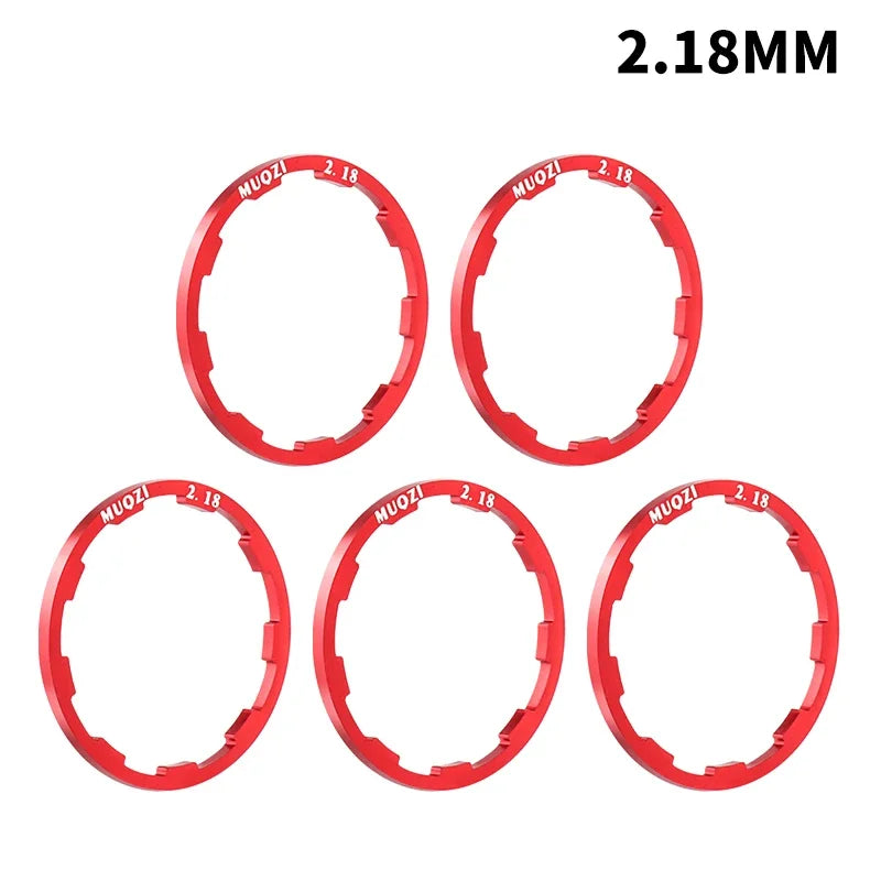 MUQZI 5pcs Cassette Washer 1mm 1.5mm 1.85mm 2mm 2.18mm 2.35mm 2.5mm Flywheel Spacer Bike Hub Washer