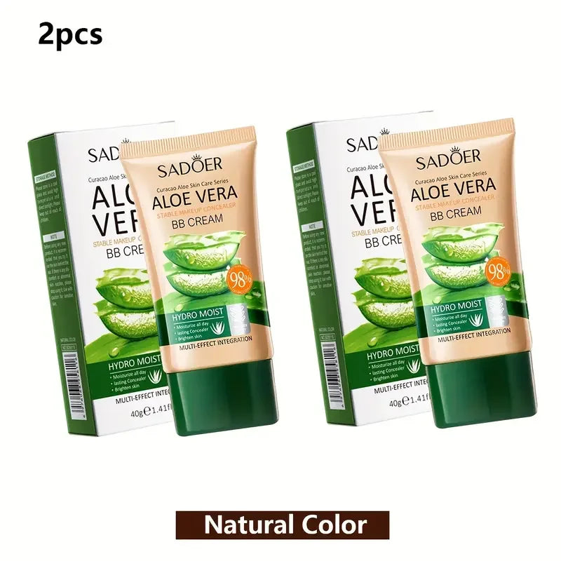 Aloe Vera BB Cream-Hydrating & Concealing Collagen Full Coverage Foundation Makeup,Long-Lasting,Lightweight Coverage Concealer