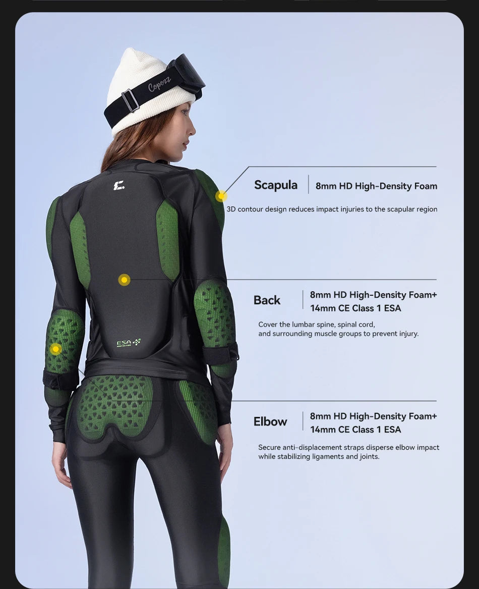 COPOZZ ESA Anti-Collision Back Chest Impact Protection Motorcycle Inner Jacket Clothes Full Body Ski Armour Protector Pants