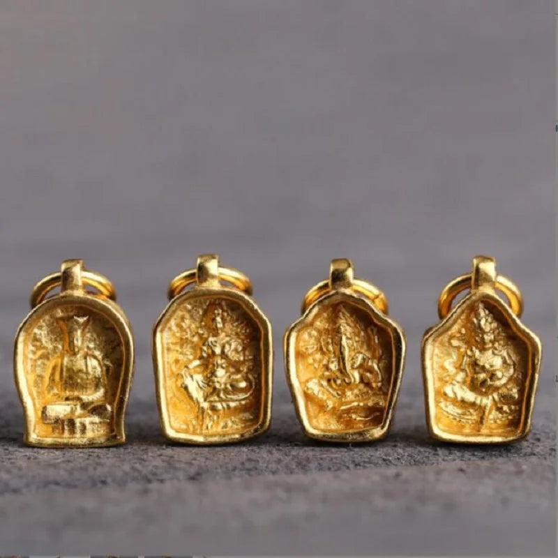 100% 925 Silver Tibetan Yellow Jambhala Buddha Amulet Green Tara Ganesh Ksitigarbha Buddha Charmsa