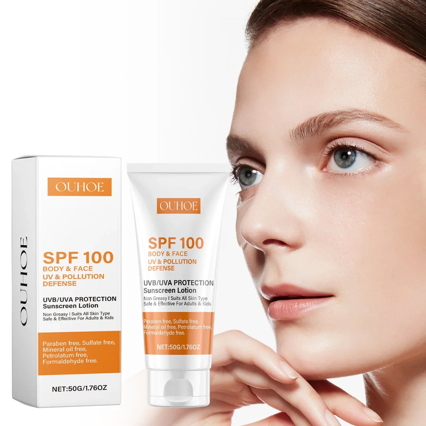 Facial Body Sunscreen Spf100 Anti Sun UV Protector Solar Skin Protective Sunblock Oil-Control Moisturizing Whitening Sun Cream