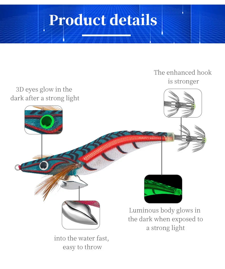 12g 14g 19g Squid Jig Floating Eging Fishing Squid Lure Fishing Lure Artificial Bait for Fishing Squid Hook Octopus Cuttlefish