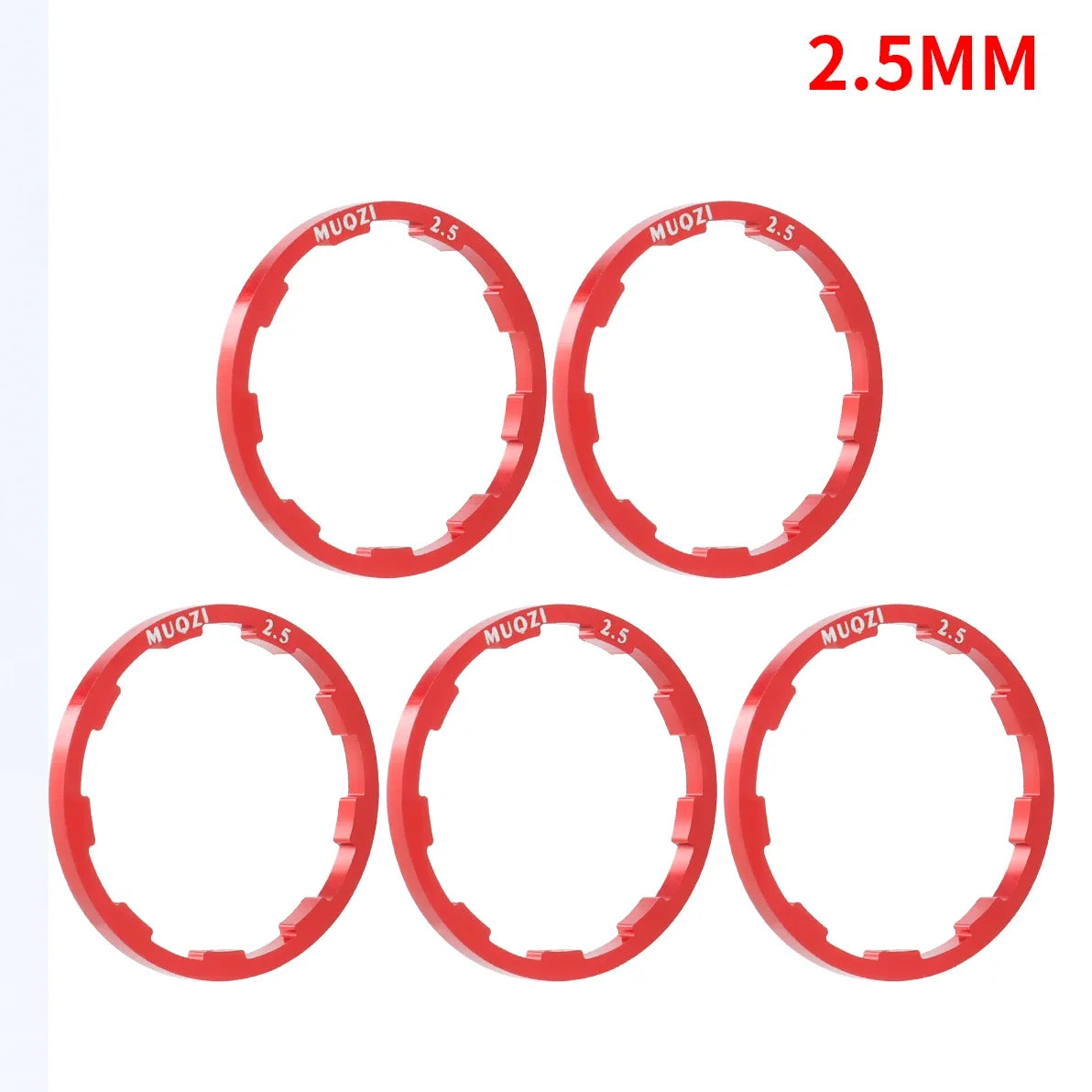 MUQZI 5pcs Cassette Washer 1mm 1.5mm 1.85mm 2mm 2.18mm 2.35mm 2.5mm Flywheel Spacer Bike Hub Washer