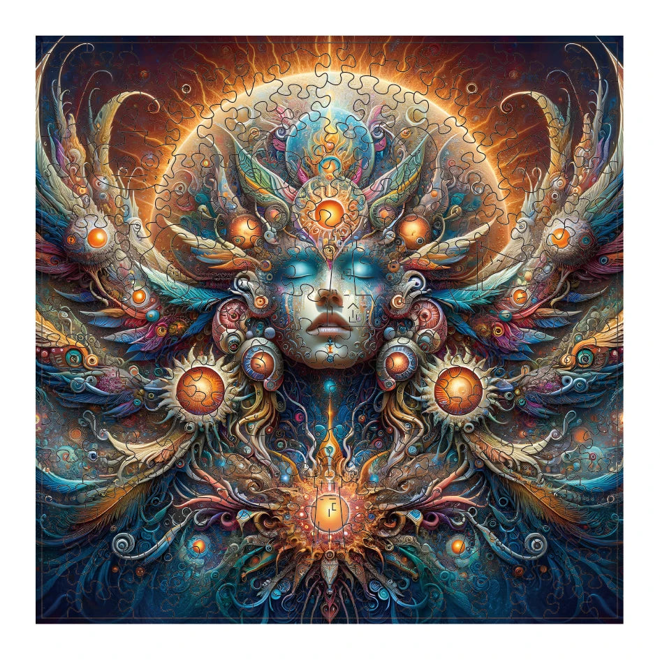 Goddess Wooden Puzzle, Unique Shaped Pieces Wooden Jigsaw Puzzles for Adults, Ghristmas Gift Family Game Home Decor