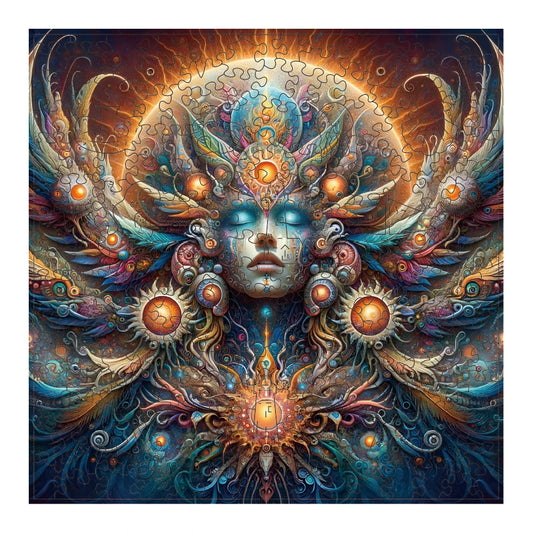 Goddess Wooden Puzzle, Unique Shaped Pieces Wooden Jigsaw Puzzles for Adults, Ghristmas Gift Family Game Home Decor