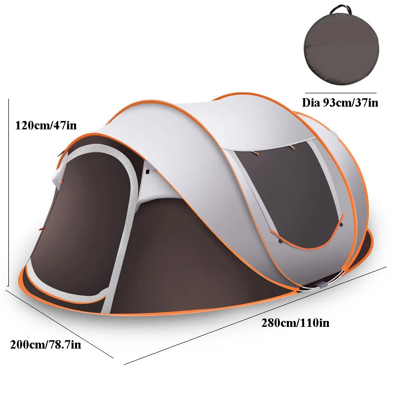 2-4Persons Throw Tent Automatic Waterproof Large Space Family Outdoor Camping Portable Tourist Self-driving BBQ Equipment