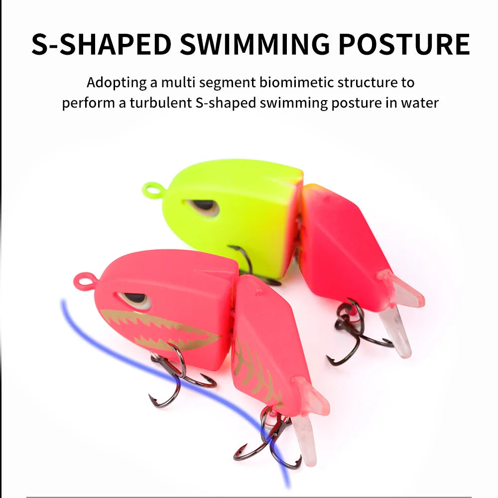Fishing Lure Slow Sinking Swimbait 2 Joints Bait 60mm 6.5g 3D Eyes PVC Material for Bass Trout Predator Lure Pesca