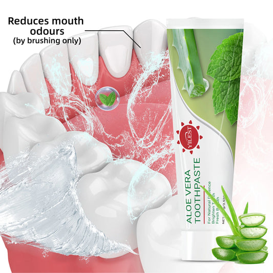 Aloe Vera Toothpaste 100g - Natural Mint Formula for Fresh Breath, Teeth Brightening & Gum Care, with Aloe & Peppermint Extract