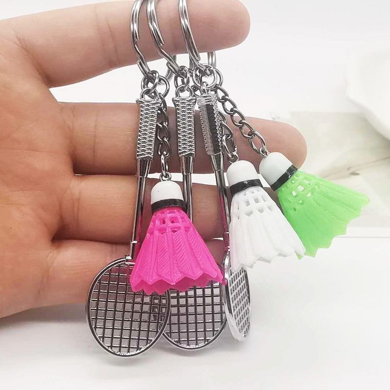 Badminton for KEY Ring Charm Decors, Sports Lovers for Creative Badminton Bat Cu