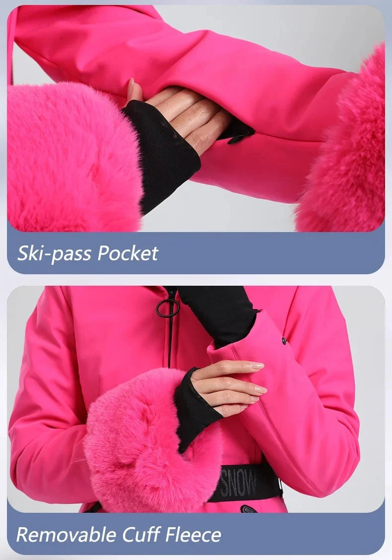 Gsou Snow 2025 Women's Slim Fit Ski Jancket  Waterproof Windproof Thermal Insulated  Snow coat Breathable Winter Sports