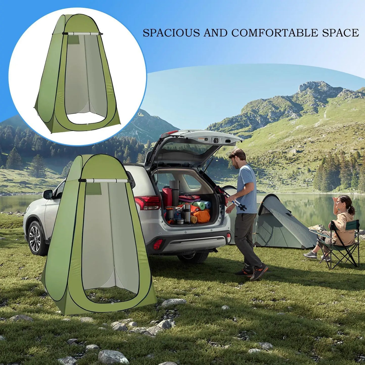 Portable Outdoor Privacy Shower Tent/ Movable Toilet/Enclosure Warm Bathing Shelter/camping Shower/ Sun Rain Shelter