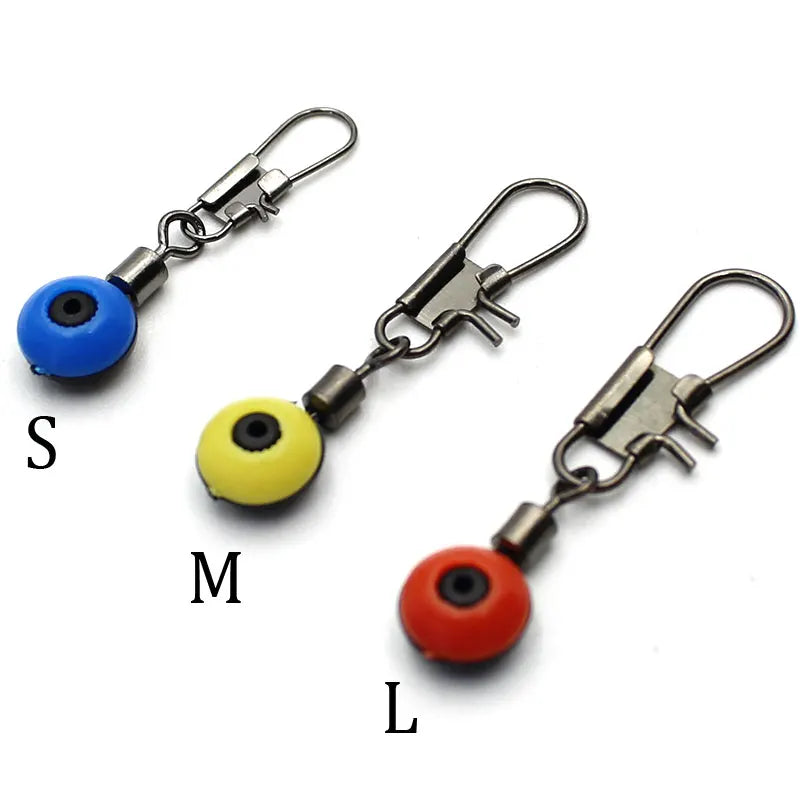 25pcs Running Feeder Swivel Bead With Snap Accessories For Carp Fishing Sliding Rolling Swivel Fishing Fishing Tools Equipment