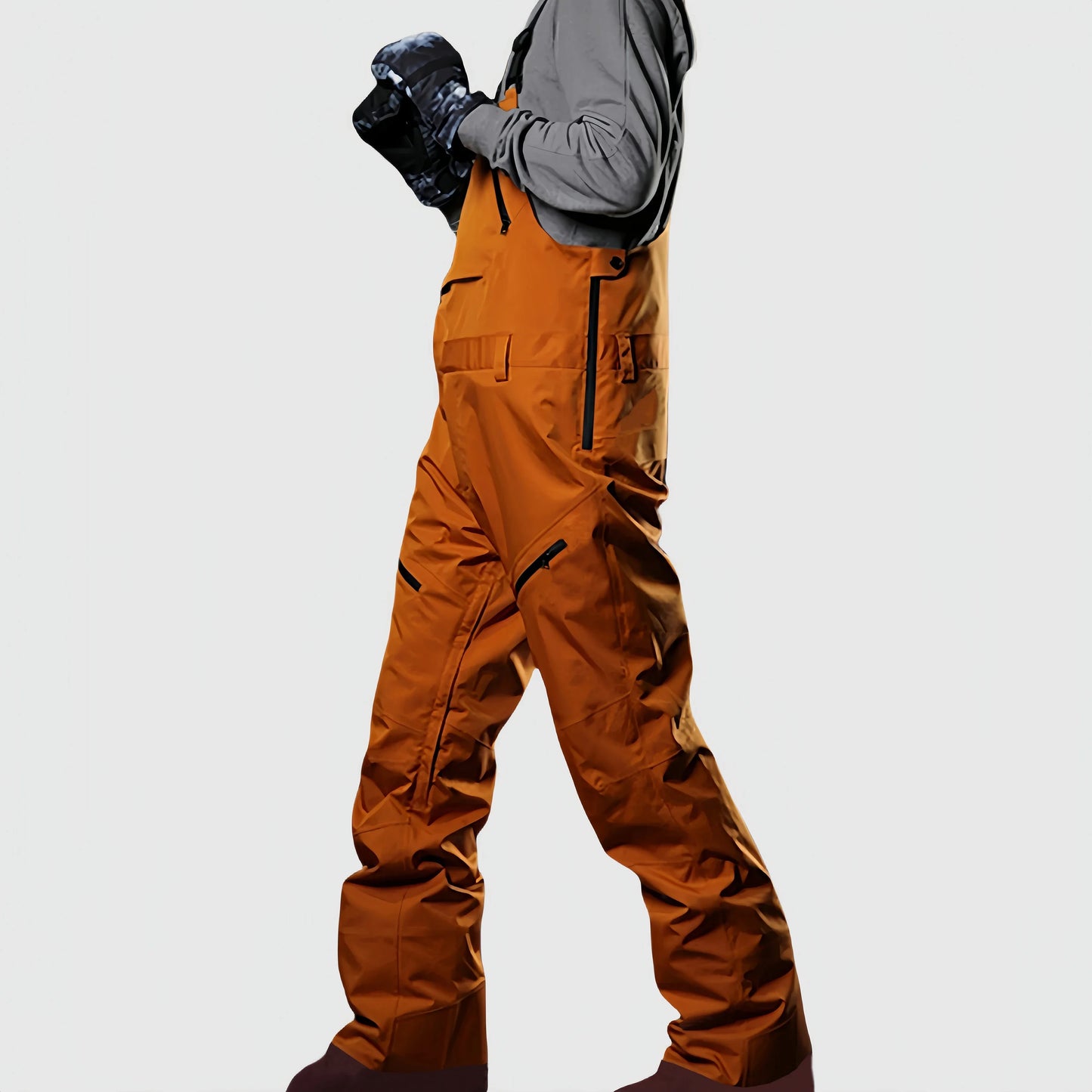 2025 Winter Skiing Pants Outdoor Waterproof Windproof Snow Trousers Men Loose Ski Overalls Snowboard Sport Strap Pants Clothing