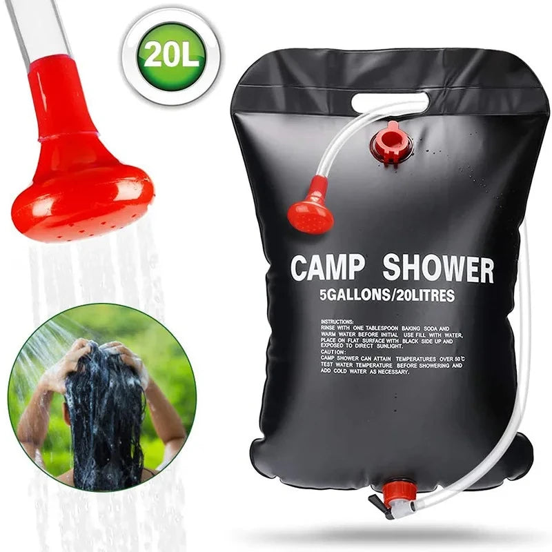 20/40L foldable water bag Camping Solar shower Bag Outdoor bathing Sun Compact Hot water shower bag Scrub pool accessories