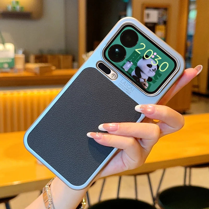For Xiaomi 17 Pro Max 17 Pro Case Luxury Lychee Pattern Leather + Electroplating Frame Hard PC Cover for Xiaomi Mi 17