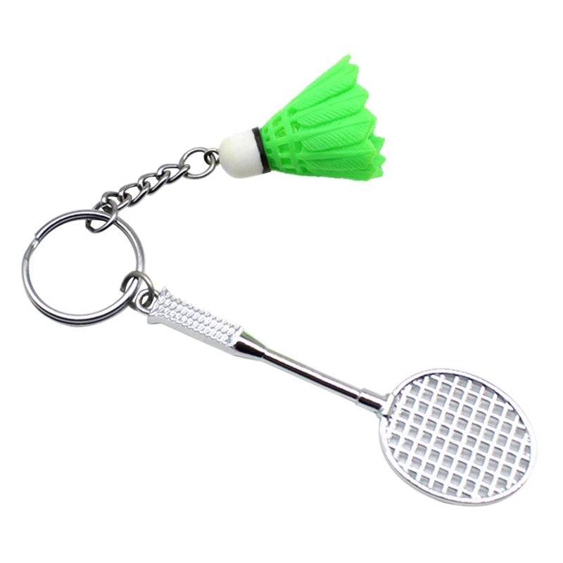 Badminton for KEY Ring Charm Decors, Sports Lovers for Creative Badminton Bat Cu