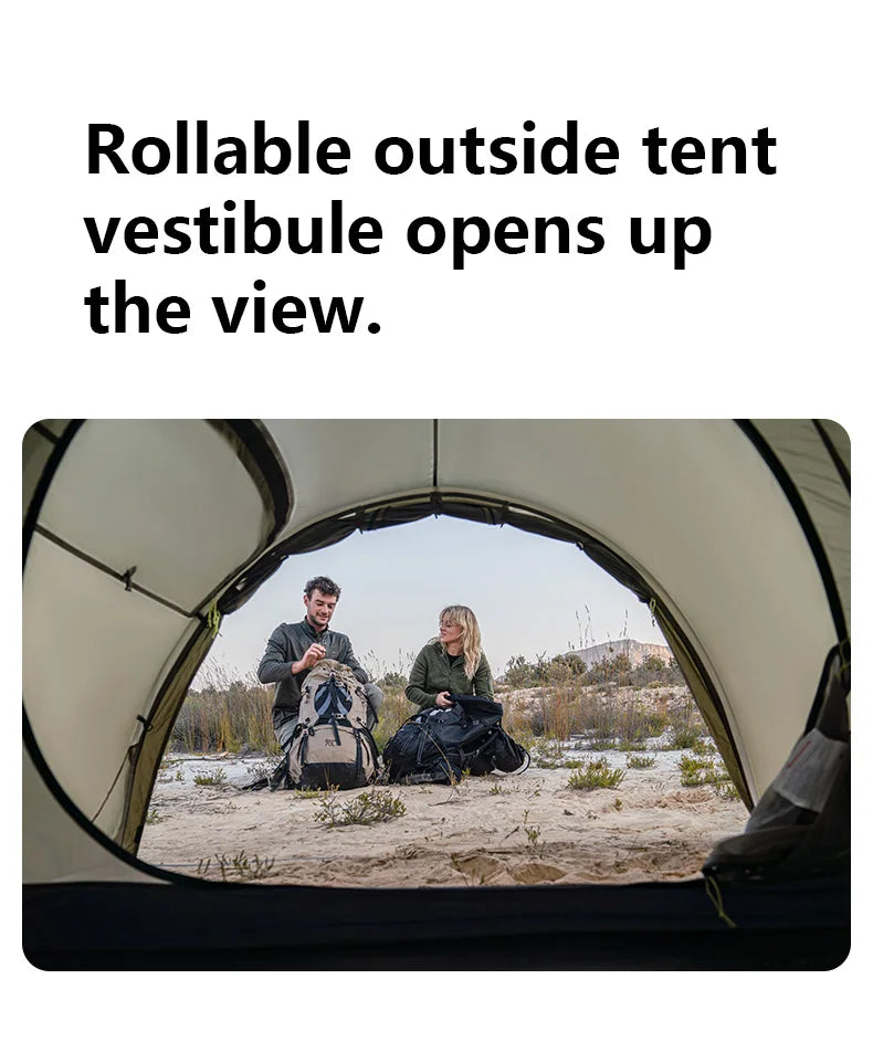 Naturehike Opalus UL 2-3 Man Hiking Tent Portable 4 Seasons High Strength 15D Nylon Backpack Trekking Tunnel Tent CNK2450WS036