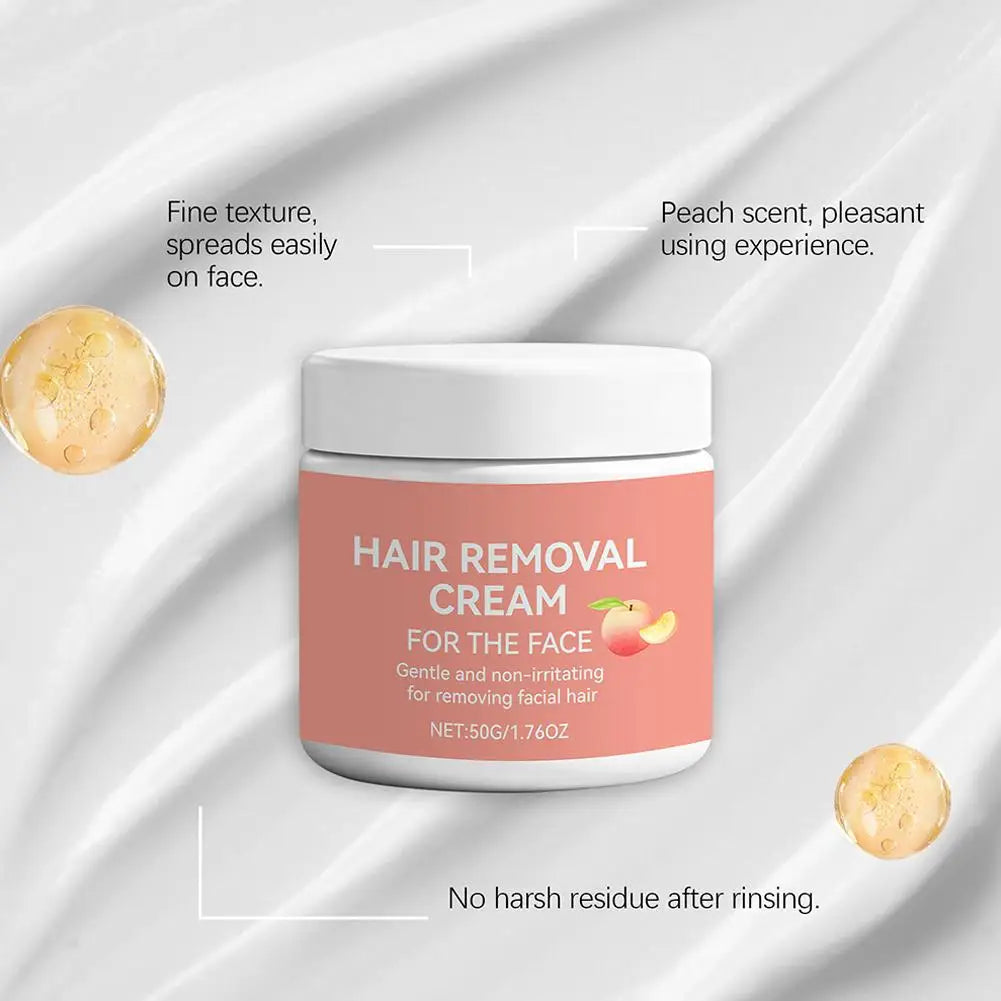 Facial Hair Removal Cream, Natural Aloe Vera Quick Gentle Fast-Acting Hair Remover Cream for Face & Lip, Moisturizing & Soothing