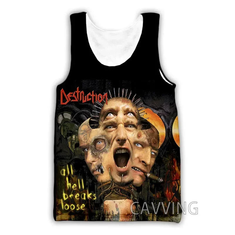 CAVVING 3D Printed  Destruction Band  Tank Tops Harajuku Vest  Summer Undershirt Shirts Streetwear for Men/women