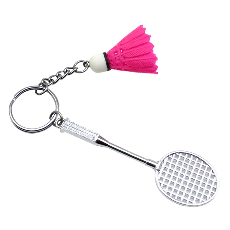 Badminton for KEY Ring Charm Decors, Sports Lovers for Creative Badminton Bat Cu