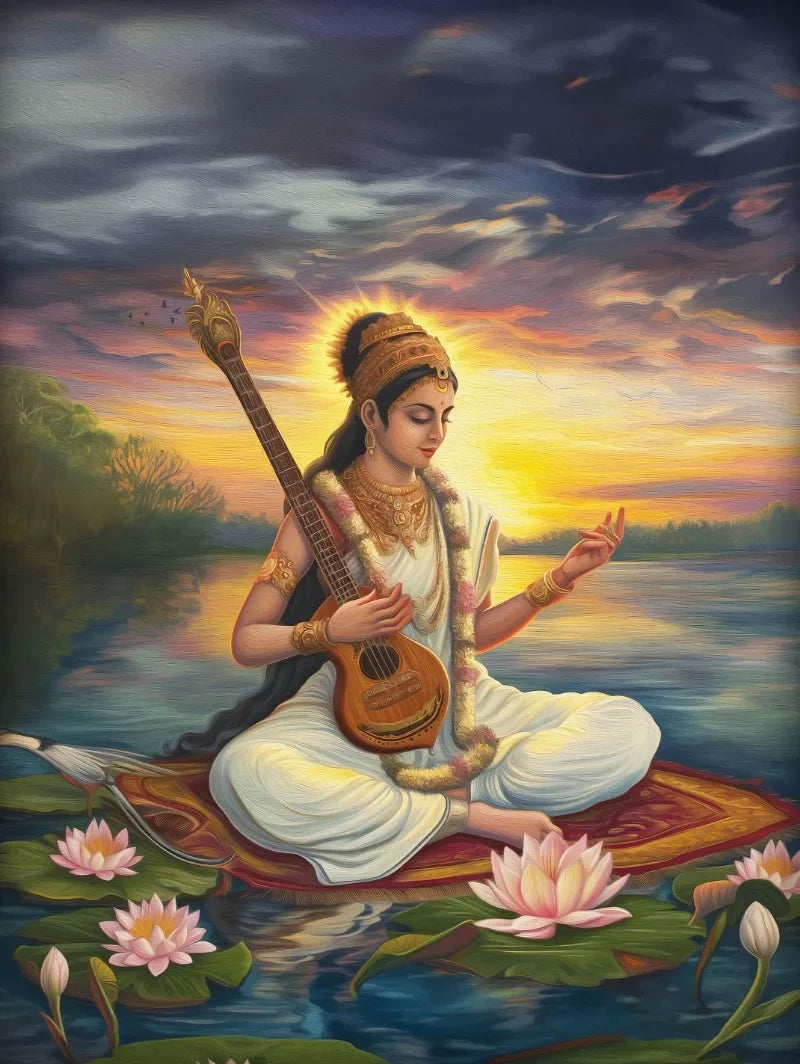 Divine Goddess Durga Hindu Indian Hindu Meditation Yoga Poster Print Wall Art Pictures Canvas Painting Living Room Home Decor