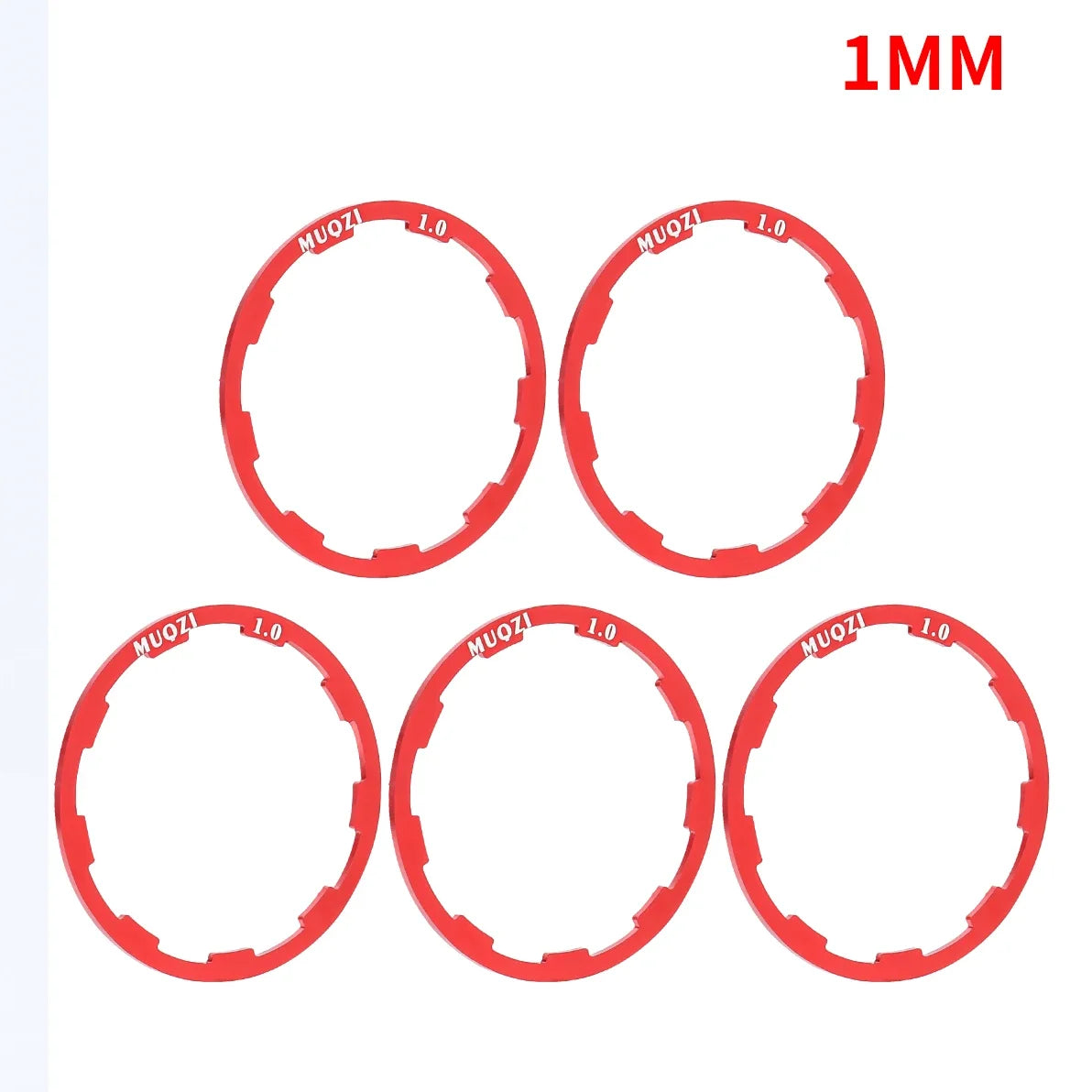 MUQZI 5pcs Cassette Washer 1mm 1.5mm 1.85mm 2mm 2.18mm 2.35mm 2.5mm Flywheel Spacer Bike Hub Washer
