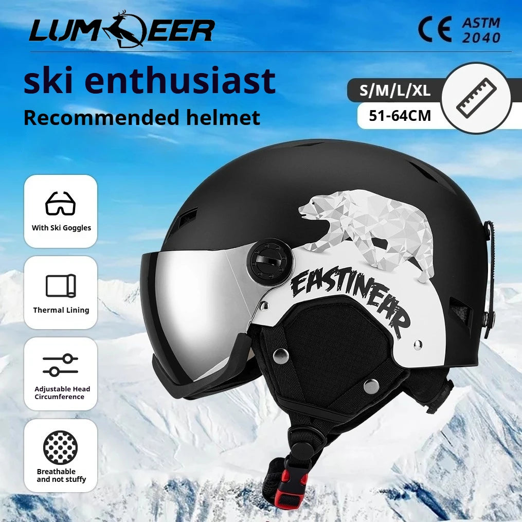 LUMDEER Winter Ski Helmet One-piece Adult Universal Snow Helmet Skating Ski girl Men's Snowboard Outdoor Sports Helmets 2026