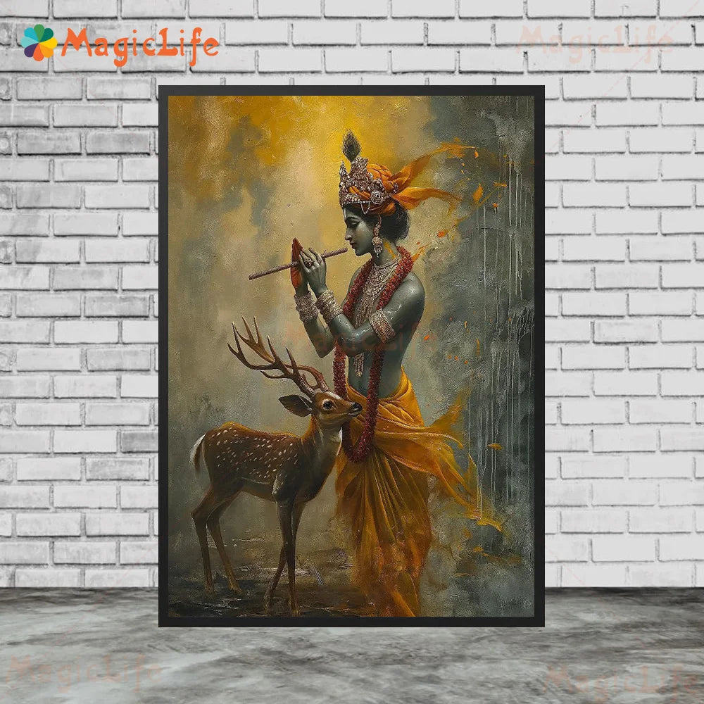 Indian Religion Shiva God Posters Wall Pictures For Living Room Cartoon Poster Home Decor Wall Art Canvas Painting Unframed