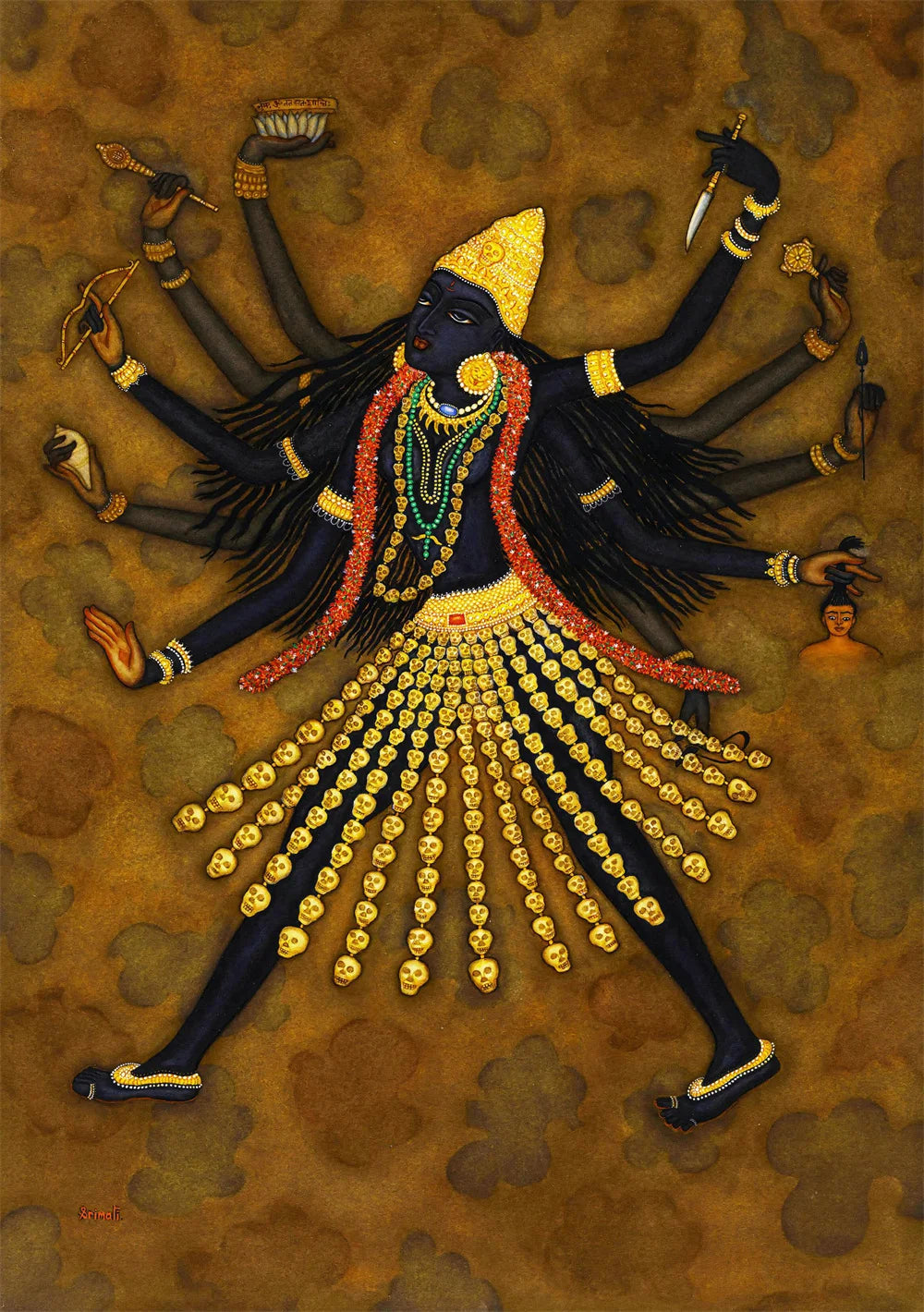 Hindu Goddess Wall Art Kali Mahavidya Poster Tantric Shakti Devi Canvas Painting Home Living Room Decoration Painting