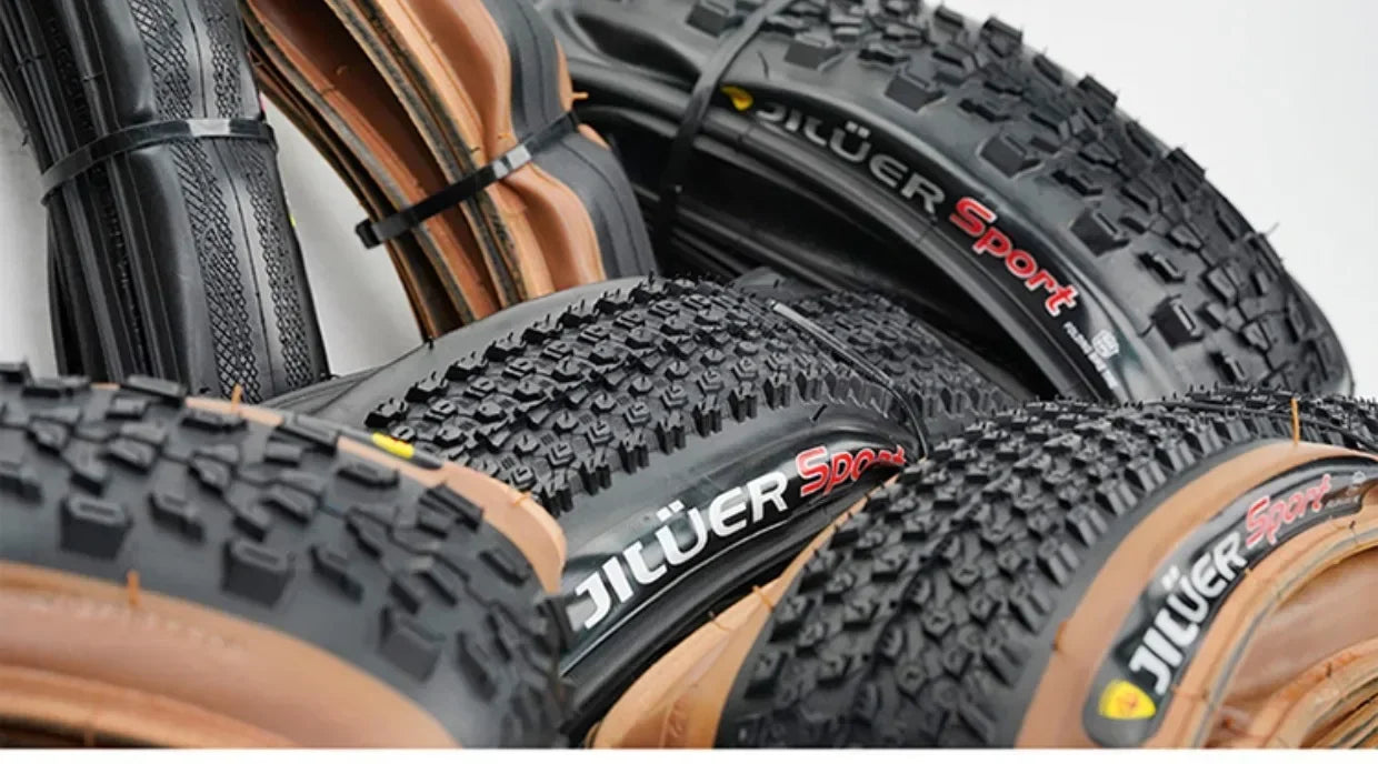 JILUER Folding Tire for Mountain and Road Bikes  27.5" Puncture-Resistant, 29" & 700c Sizes, Ultralight with Yellow Sidewalls