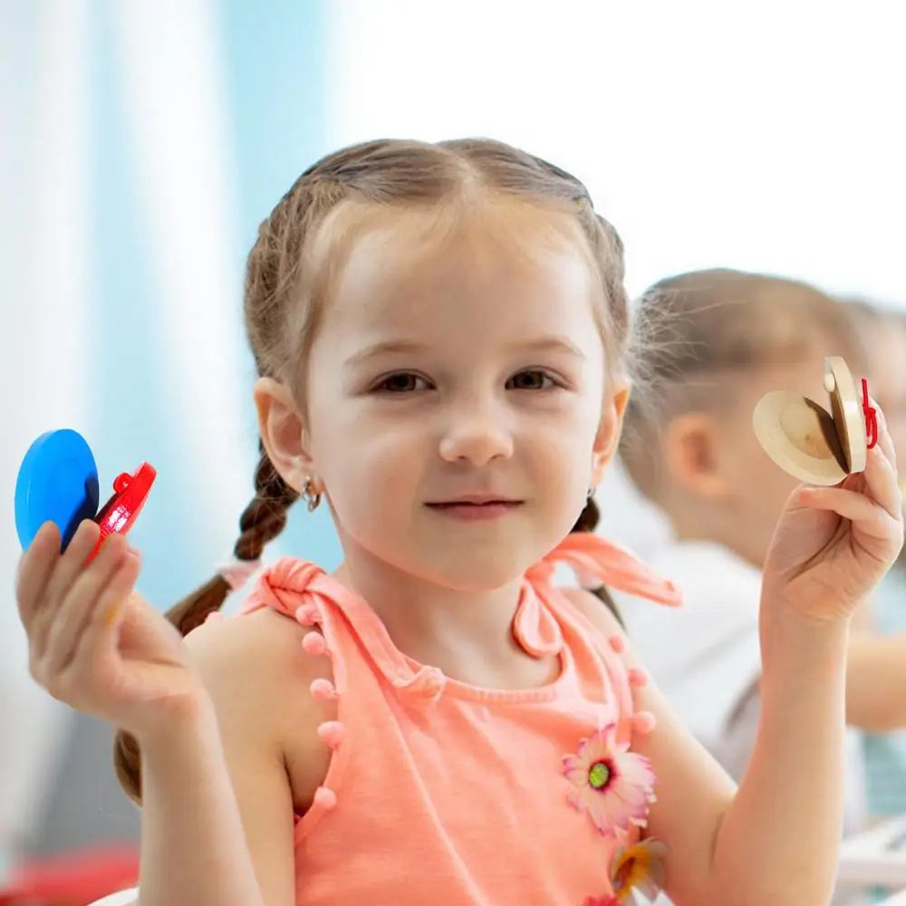 Wooden Castanets Orff Musical Instruments Music Perception Infant And Toddler Teaching Aids Cultivate Baby's Sense Of Rhythm