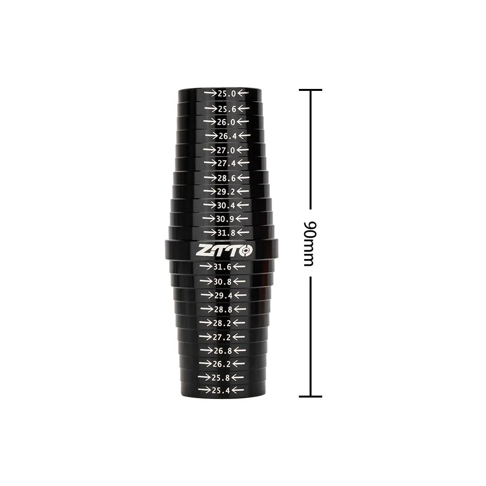 ZTTO Bicycle Seat Post Measurer Bike Frame Tube Diameter Tool Accurate 25.4 27.2 28.6 30.9 31.6 31.8 Durable Aluminum alloy