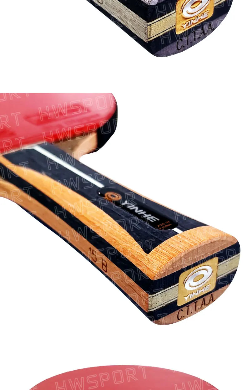 YINHE Professional Table Tennis Racket Pre-made 12 13 14 15 Star Ping Pong Racket Paddle 5 Wood 2 Carbon Offensive Bat for Speed