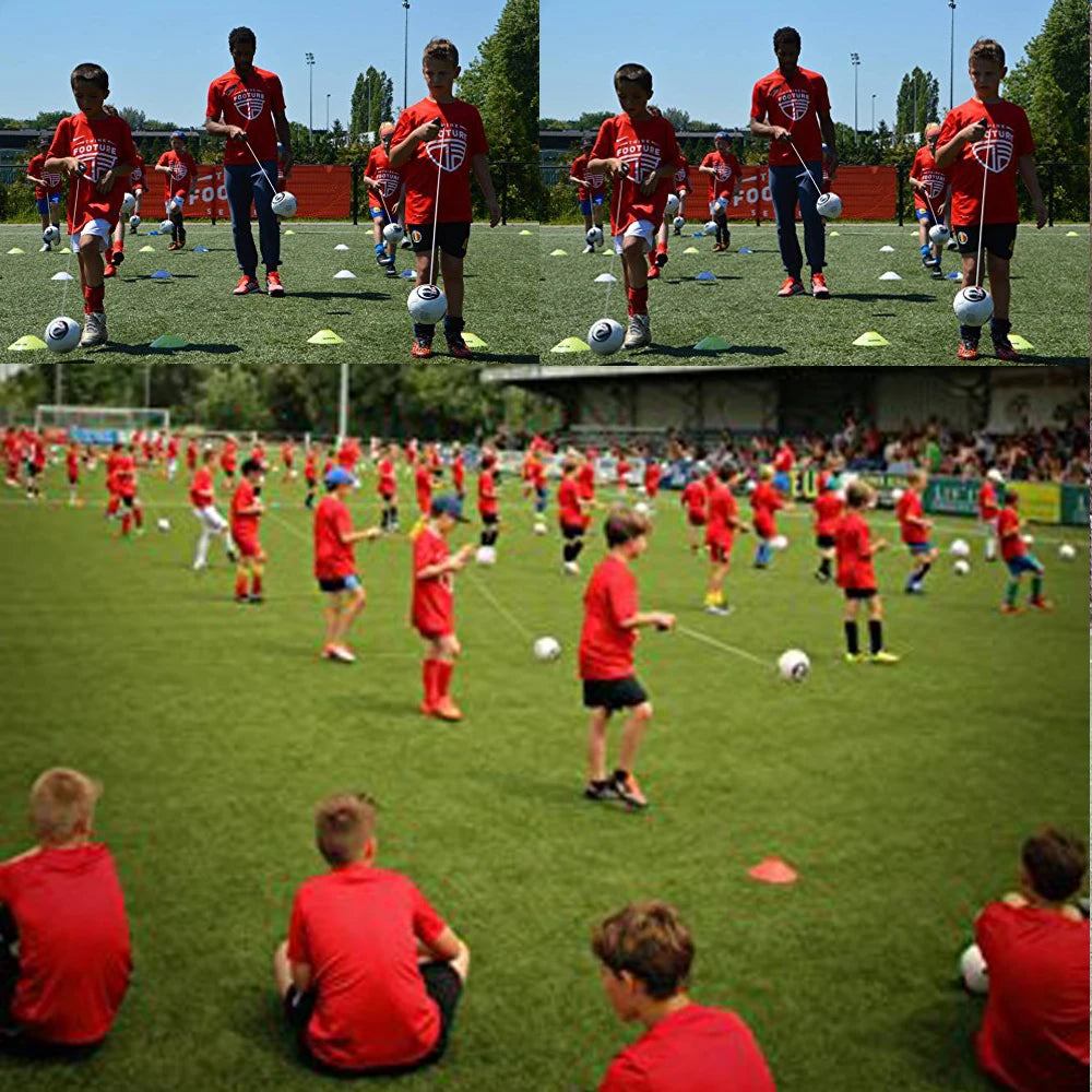 Football Training Size 2 Soccer Ball Juggle Bags Children Adults Auxiliary Circling Belt Rope Football Solo Training Equipment
