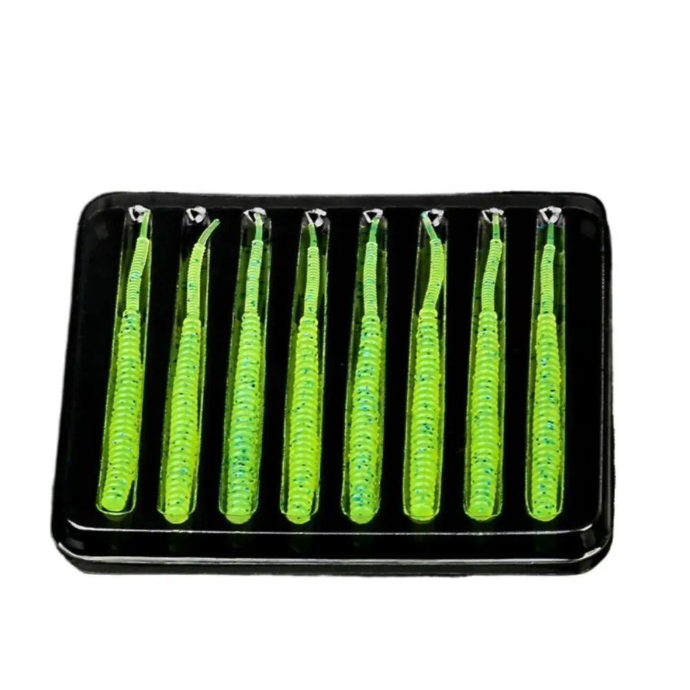 20Pcs Soft Silicone Shearable Worm Lures Small  Artificial Fishing Bait 50mm, 60mm