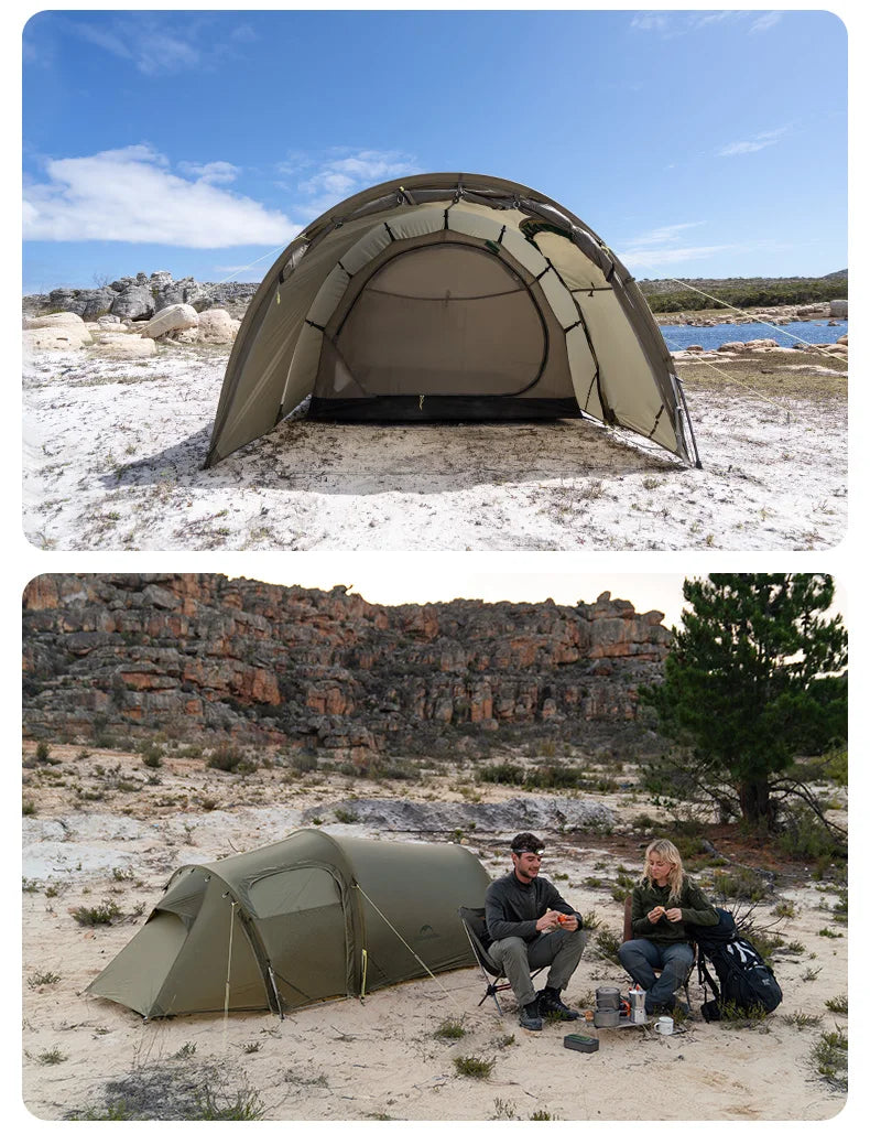 Naturehike Opalus UL 2-3 Man Hiking Tent Portable 4 Seasons High Strength 15D Nylon Backpack Trekking Tunnel Tent CNK2450WS036