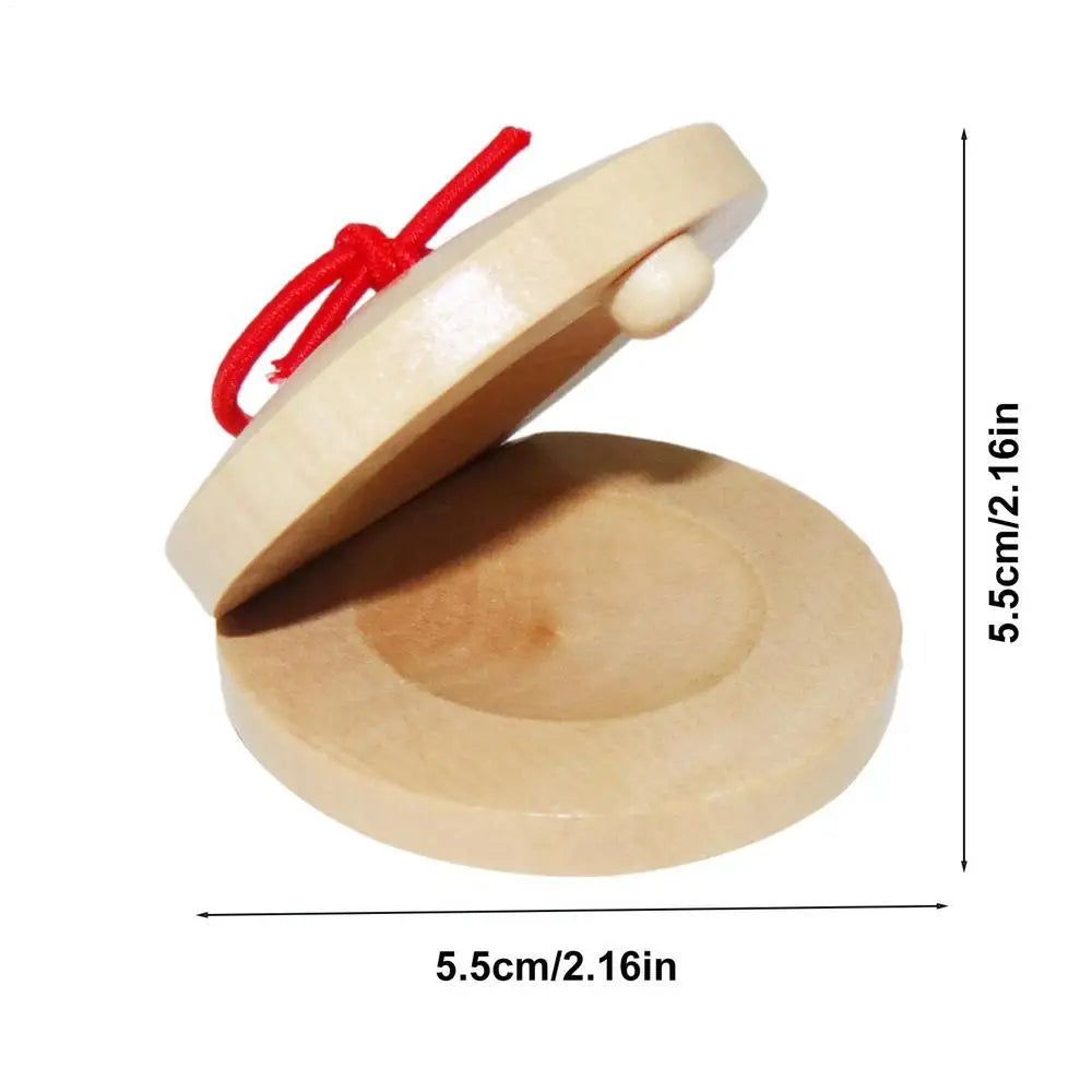 Wooden Castanets Orff Musical Instruments Music Perception Infant And Toddler Teaching Aids Cultivate Baby's Sense Of Rhythm