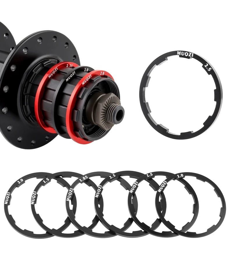 MUQZI 5pcs Cassette Washer 1mm 1.5mm 1.85mm 2mm 2.18mm 2.35mm 2.5mm Flywheel Spacer Bike Hub Washer
